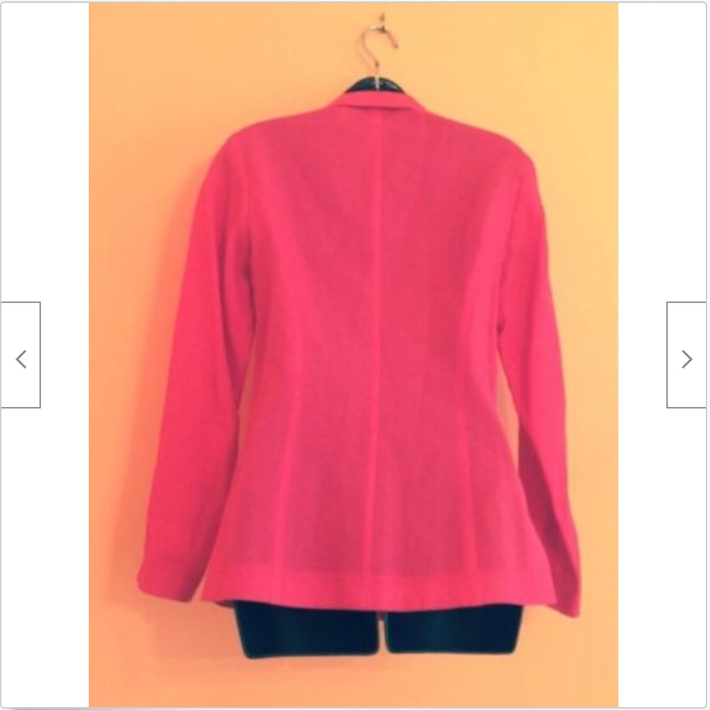 Kenzo Paris Fuchsia Button Front Linen Jacket Sz 6 - image 5